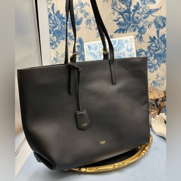 🆕 OROTON 🧿 NWOT Margot Medium Zip Tote Bag, Black Leather - Picture 2 of 16